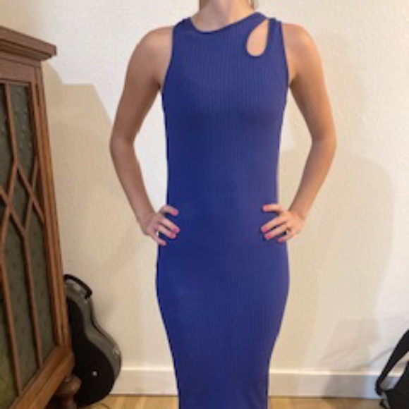 Zara Dresses | Zara Blue Bodycon Dress 
